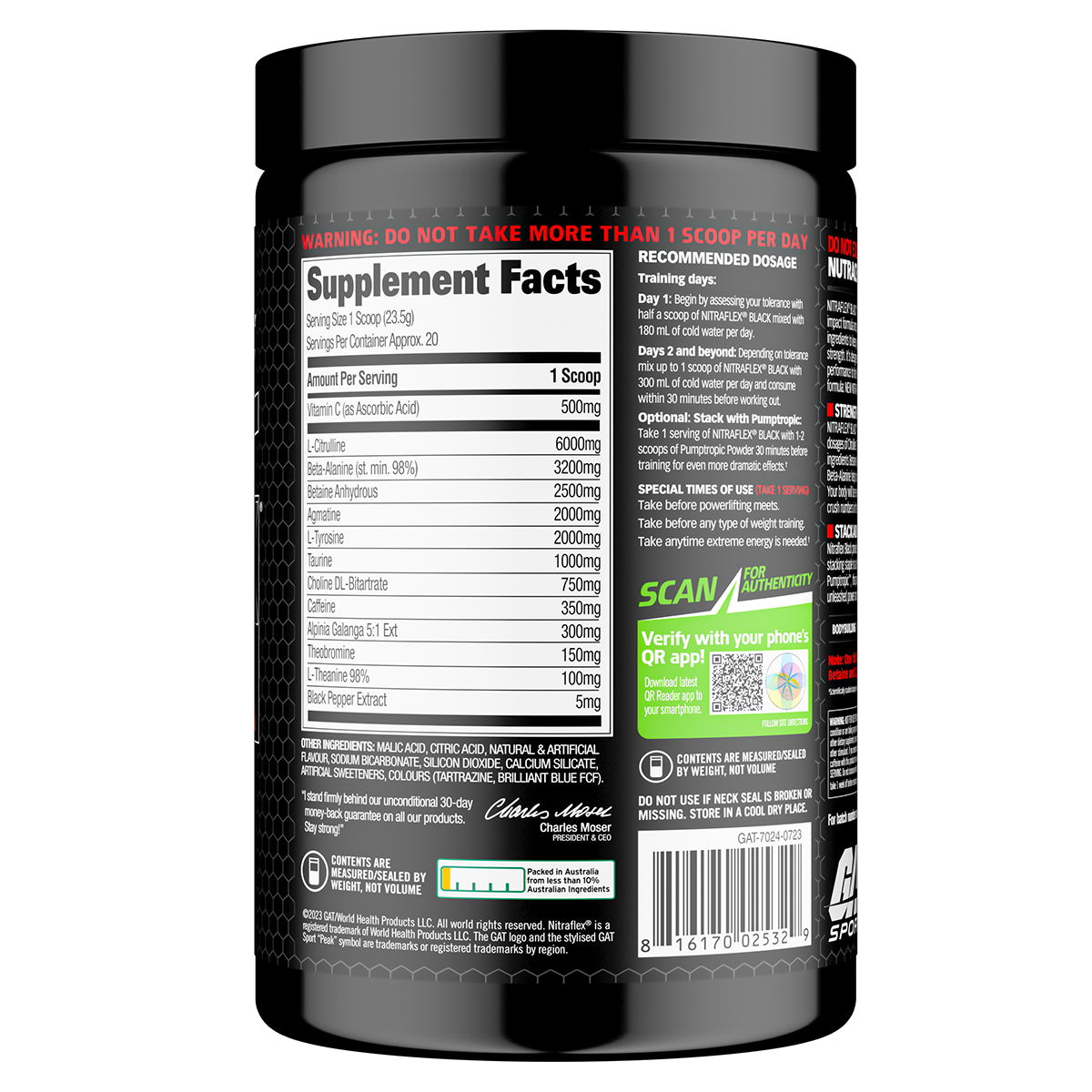 Gat Nitraflex Black 20 Servings (Choose Your Flavour!)