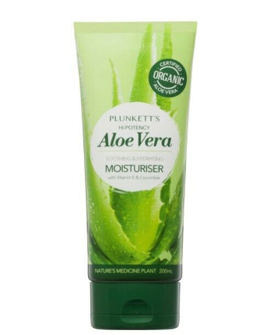 Plunkett’s Hi-Potency Aloe Vera Moisturiser Nourishes Skin Sunburn 200ml